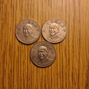 Taiwan World Coins | 3 ct. | 10 Yuan | Vintage
